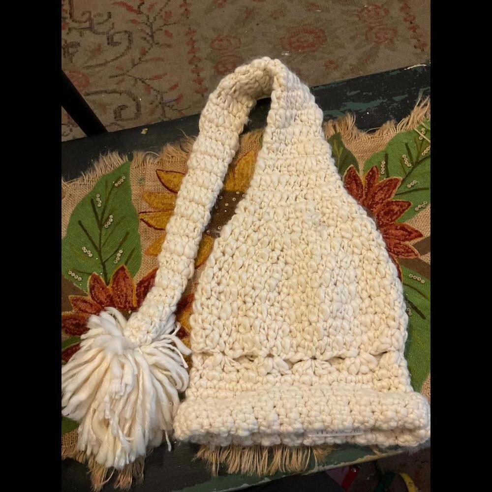 Ecote Handcrafted Cream Knitted Winter Hat with Pom Pom